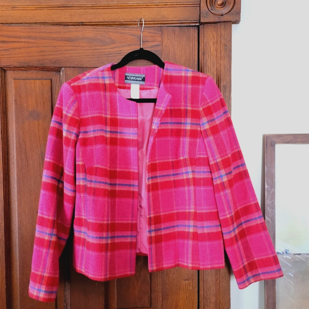 Pink Plaid Blazer